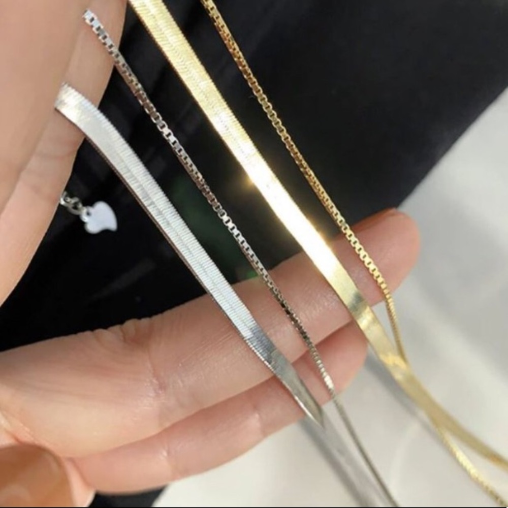 💫Insta double layered sterling silver necklace - Picture 2 of 4